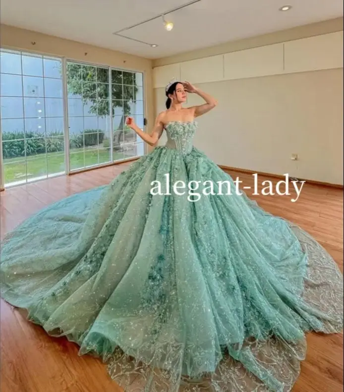 Лаймово-зеленое сверкающее платье принцессы Quinceanera, изысканное платье-футляр с 3D цветочной аппликацией, тюлевое кружево, Мексиканские халаты на заказ
Лаймово-зеленое сверкающее платье принцессы Quinceanera, изысканное платье-футляр с 3D цветочной аппликацией, тюлевое кружево, Мексиканские халаты на заказ