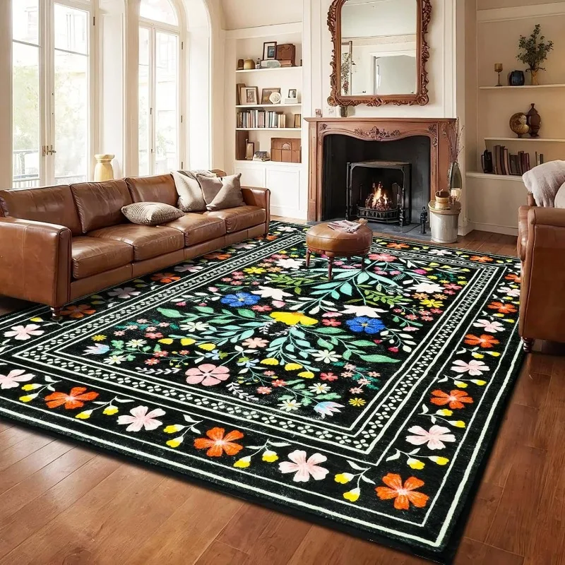 Vintage Floral Living Room Carpet Machine Washable Non-slip Bedroom Soft Rug Home Decoration Coffee Table Sofa Floor Mat Tapis
Vintage Floral Living Room Carpet Machine Washable Non-slip Bedroom Soft Rug Home Decoration Coffee Table Sofa Floor Mat Tapis