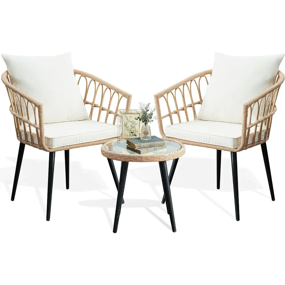 3 Piece Patio Bistro Set, Outdoor Wicker Apartment Balcony Furniture Sets, Rattan Table and Chairs Set of 2 for Porch Backyard
3 Piece Patio Bistro Set, Outdoor Wicker Apartment Balcony Furniture Sets, Rattan Table and Chairs Set of 2 for Porch Backyard