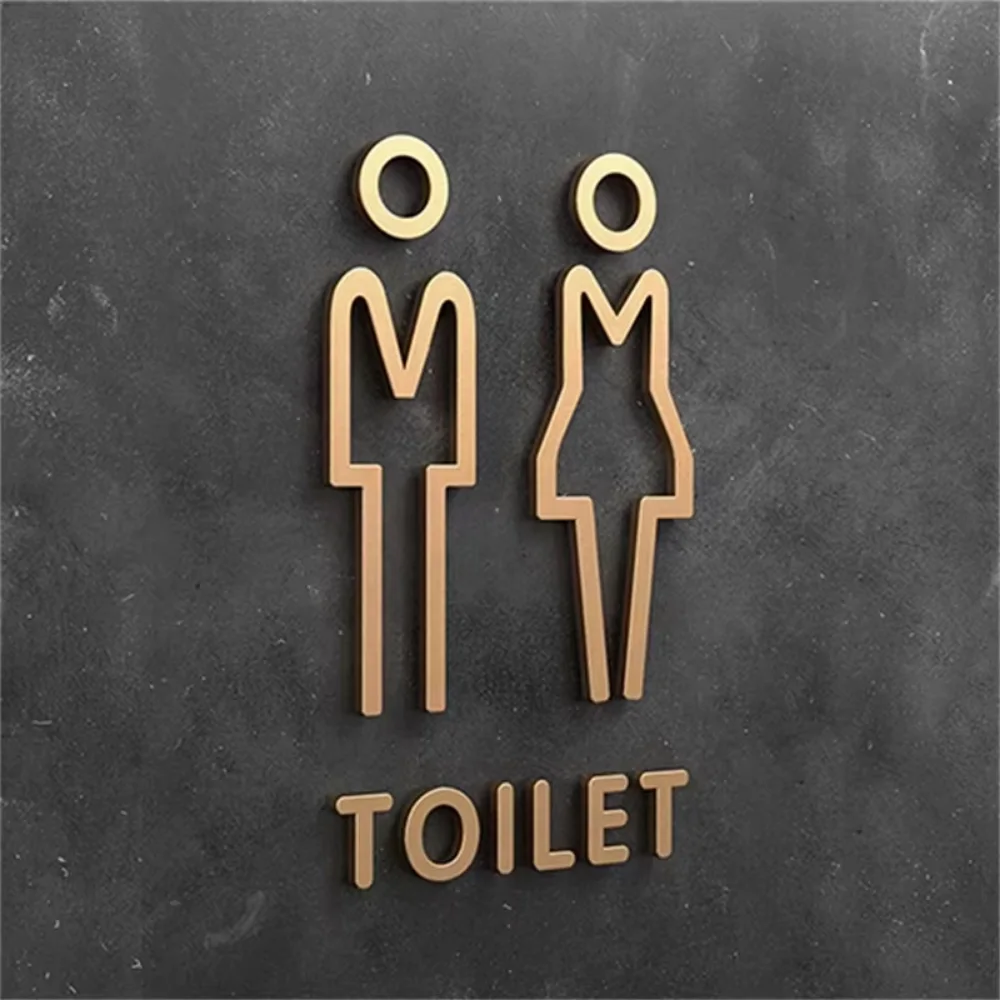 Home Decoration Black Gold Bathroom Sign 3D Acrylic Material Hotel Public Place Bathroom Door Wall Label Sticker
Home Decoration Black Gold Bathroom Sign 3D Acrylic Material Hotel Public Place Bathroom Door Wall Label Sticker