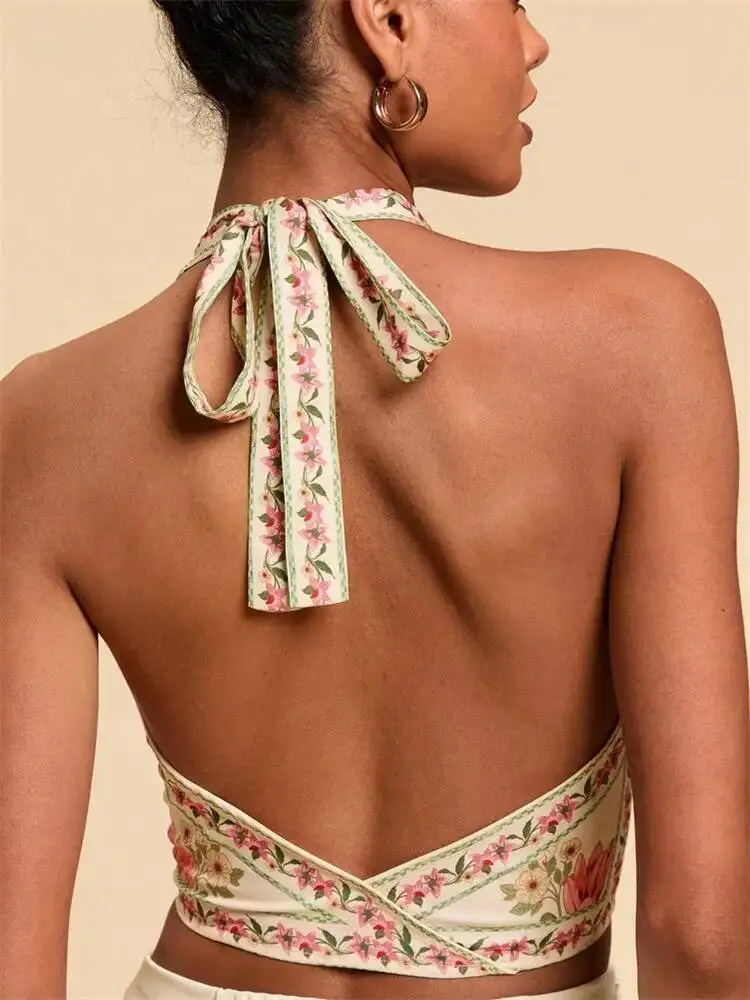 Сексуальный укороченный топ с лямкой на шее спереди для женщин, летняя майка без рукавов с графическим цветочным принтом и v-образным вырезом, открытая спина, Y K, одежда
Сексуальный укороченный топ с лямкой на шее спереди для женщин, летняя майка без рукавов с графическим цветочным принтом и v-образным вырезом, открытая спина, Y K, одежда