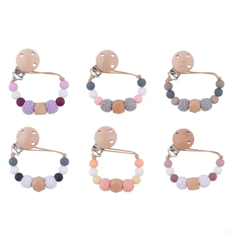 Q1FE Wooden Bead Pacifier Clips Silicone Chain Holder Newborn Soother Chains Nipple Holder for Babies
Q1FE Wooden Bead Pacifier Clips Silicone Chain Holder Newborn Soother Chains Nipple Holder for Babies