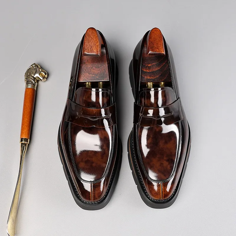 2024 New Business Cowhide Leather Platform Business Work Casual Men's Shoes Pointed Lazy One Pedal Leather Shoes
2024 New Business Cowhide Leather Platform Business Work Casual Men's Shoes Pointed Lazy One Pedal Leather Shoes