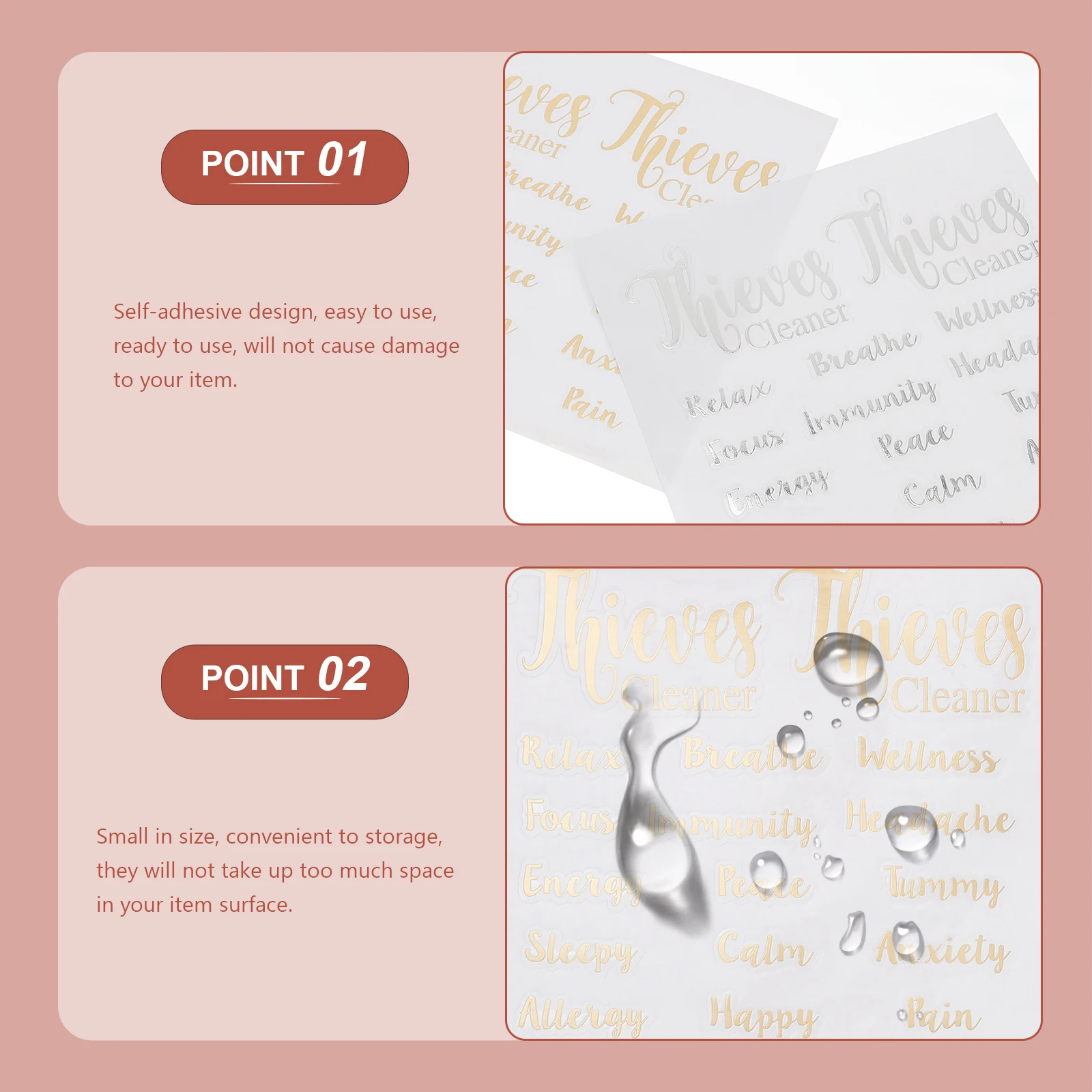 10 Sheets PVC Essential Oil Stickers Self Adhesive Bottle Labels for Water FilesFolders Classification Marking Storage
10 Sheets PVC Essential Oil Stickers Self Adhesive Bottle Labels for Water FilesFolders Classification Marking Storage