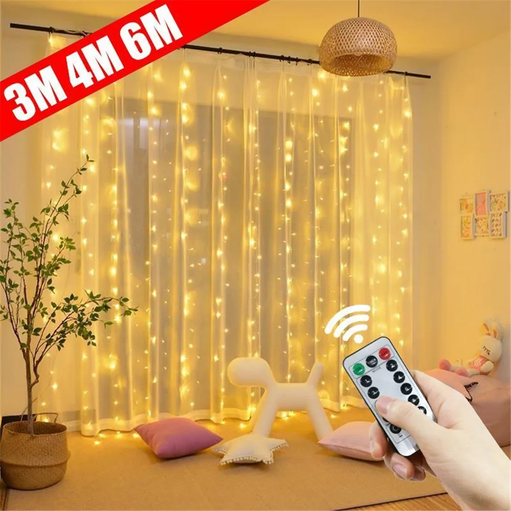 300-600LED Christmas String Lights USB Powered Curtain Fairy Lights Remote Control 8 Modes Xmas Party Home Bedroom Decoration
300-600LED Christmas String Lights USB Powered Curtain Fairy Lights Remote Control 8 Modes Xmas Party Home Bedroom Decoration