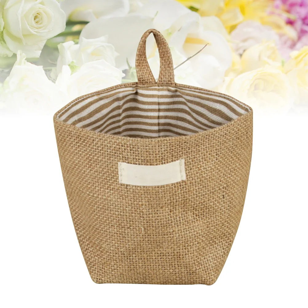 Hanging Storage Bag Yellow Stripe Natural Jute Fabric Eco-Friendly Breathable Organizer For Cosmetics Underwear Tools Flower Pot
Hanging Storage Bag Yellow Stripe Natural Jute Fabric Eco-Friendly Breathable Organizer For Cosmetics Underwear Tools Flower Pot