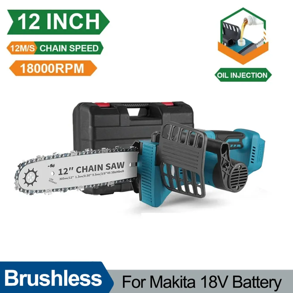 12Inch Brushless Electric Chain Saw 2000W 18000RPM Cordless One Handheld Chainsaw Graden Pruning Tools for 18V Battery
12Inch Brushless Electric Chain Saw 2000W 18000RPM Cordless One Handheld Chainsaw Graden Pruning Tools for 18V Battery