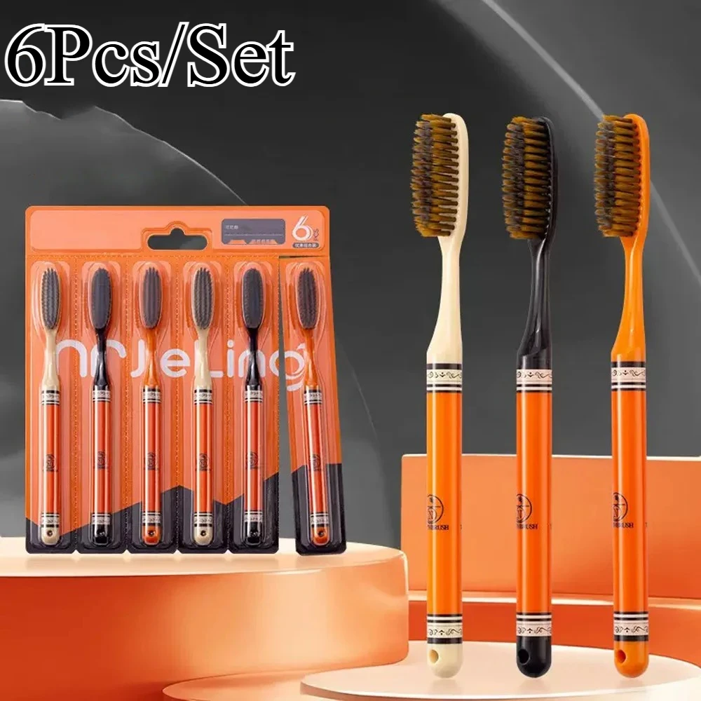 6Pcs/Set Orange Big Head Toothbrush - Efficient Oral Cleaning - Medium Soft Hair Long Head Toothbrush - Adult Household Toothbru
6Pcs/Set Orange Big Head Toothbrush - Efficient Oral Cleaning - Medium Soft Hair Long Head Toothbrush - Adult Household Toothbru