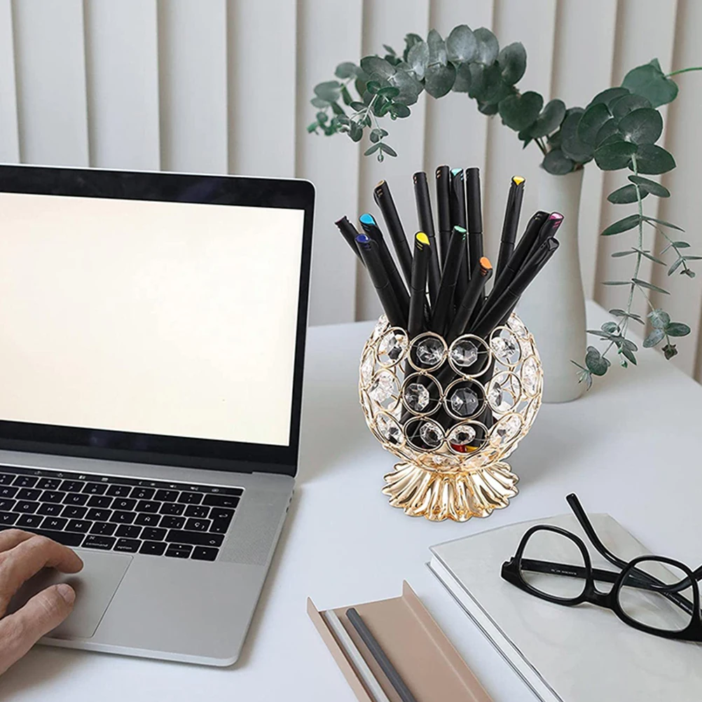 1pc Golden Makeup Brush Eyebrow Pencil Storage Canister Pen Stationery Holder Iron Crystal Decorative Container Barrel
1pc Golden Makeup Brush Eyebrow Pencil Storage Canister Pen Stationery Holder Iron Crystal Decorative Container Barrel