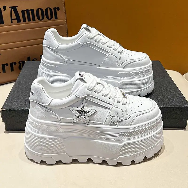 High Quality Spring Women Platform Sneakers Chunky Shoes Sport Vulcanized Shoes Female Casual Shoes 8CM Autumn Thick Leather
High Quality Spring Women Platform Sneakers Chunky Shoes Sport Vulcanized Shoes Female Casual Shoes 8CM Autumn Thick Leather