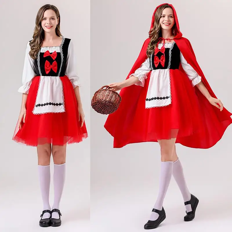 Halloween Costume Little Red Riding Hood Dress Red Maid Uniform Festival Stage Women's Clothing Traditional Chinese Ethnic Style
Halloween Costume Little Red Riding Hood Dress Red Maid Uniform Festival Stage Women's Clothing Traditional Chinese Ethnic Style