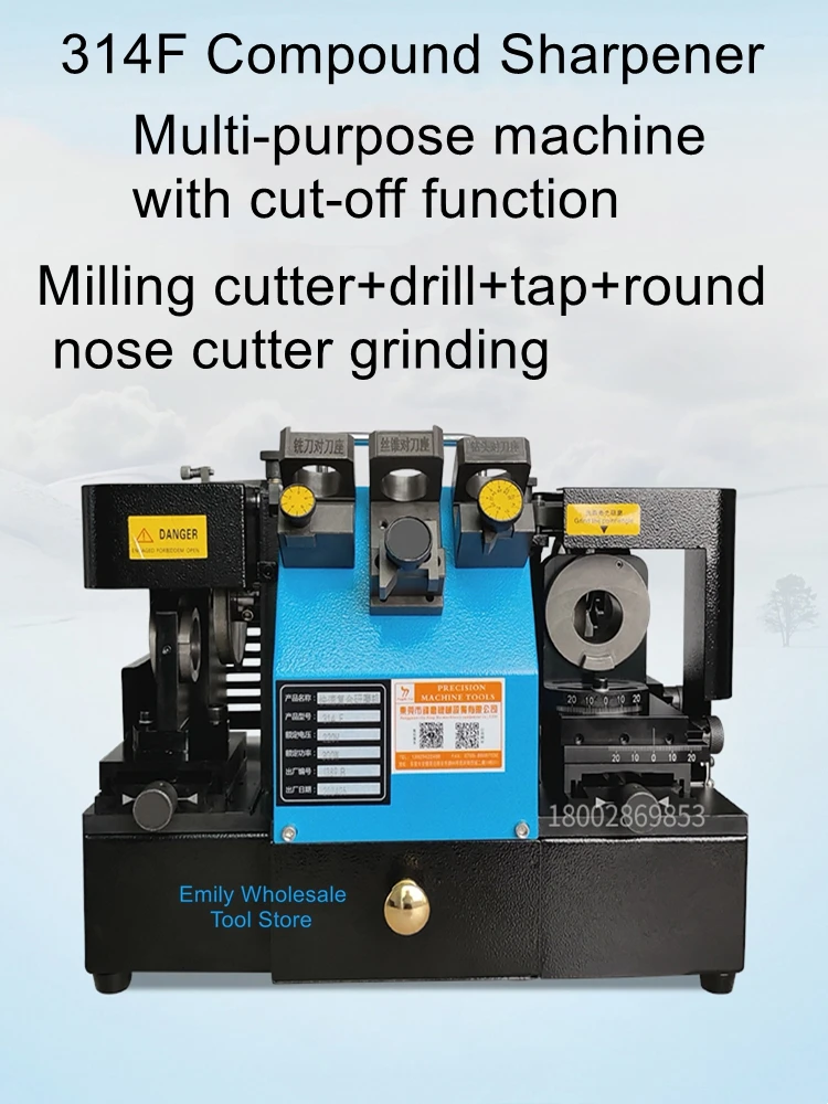 314F Milling Cutter Drill Sharpener Foolproof Quick Tap Tap Round Nose Knife Multi-Functional Sharpener
314F Milling Cutter Drill Sharpener Foolproof Quick Tap Tap Round Nose Knife Multi-Functional Sharpener