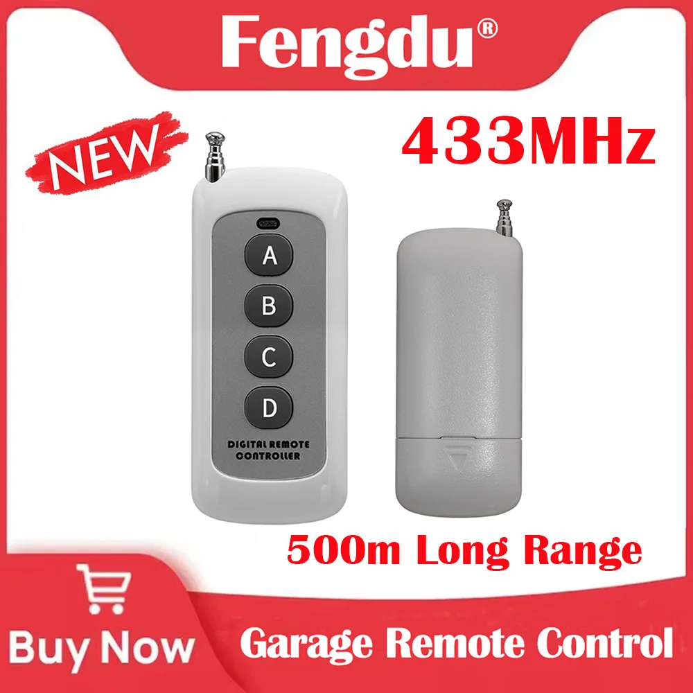 433MHz 500M Long Range Transmitter Universal Wireless Remote Control Automatic Door/Gate Motor Opener
433MHz 500M Long Range Transmitter Universal Wireless Remote Control Automatic Door/Gate Motor Opener