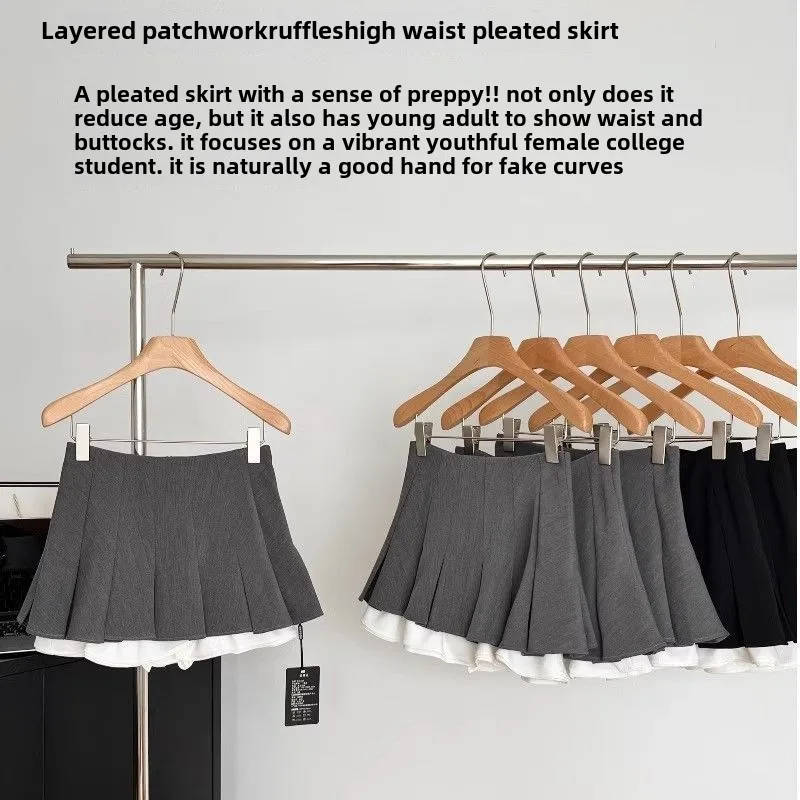 Ruffles Black Mini Skirt Women Korean Patchwork Pleated Skirts Japanese Kawaii High Waist All Match A Line Skirt New
Ruffles Black Mini Skirt Women Korean Patchwork Pleated Skirts Japanese Kawaii High Waist All Match A Line Skirt New