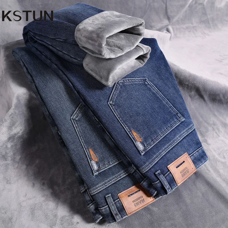 KSTUN 2025 Winter Jeans Men Slim Fit Stretch Fleece Jeans Thicken Casual Men's Trousers Full Length Warmer Male Denim Pants
KSTUN 2025 Winter Jeans Men Slim Fit Stretch Fleece Jeans Thicken Casual Men's Trousers Full Length Warmer Male Denim Pants