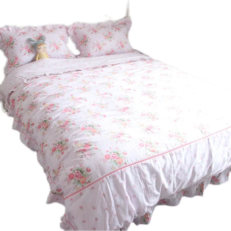 Pastoral Style Korean Girly Pink Small Floral Quilt Cover Bed Four-Piece Set All Cotton Pure Cotton Small Fresh Bed Sheet
Pastoral Style Korean Girly Pink Small Floral Quilt Cover Bed Four-Piece Set All Cotton Pure Cotton Small Fresh Bed Sheet