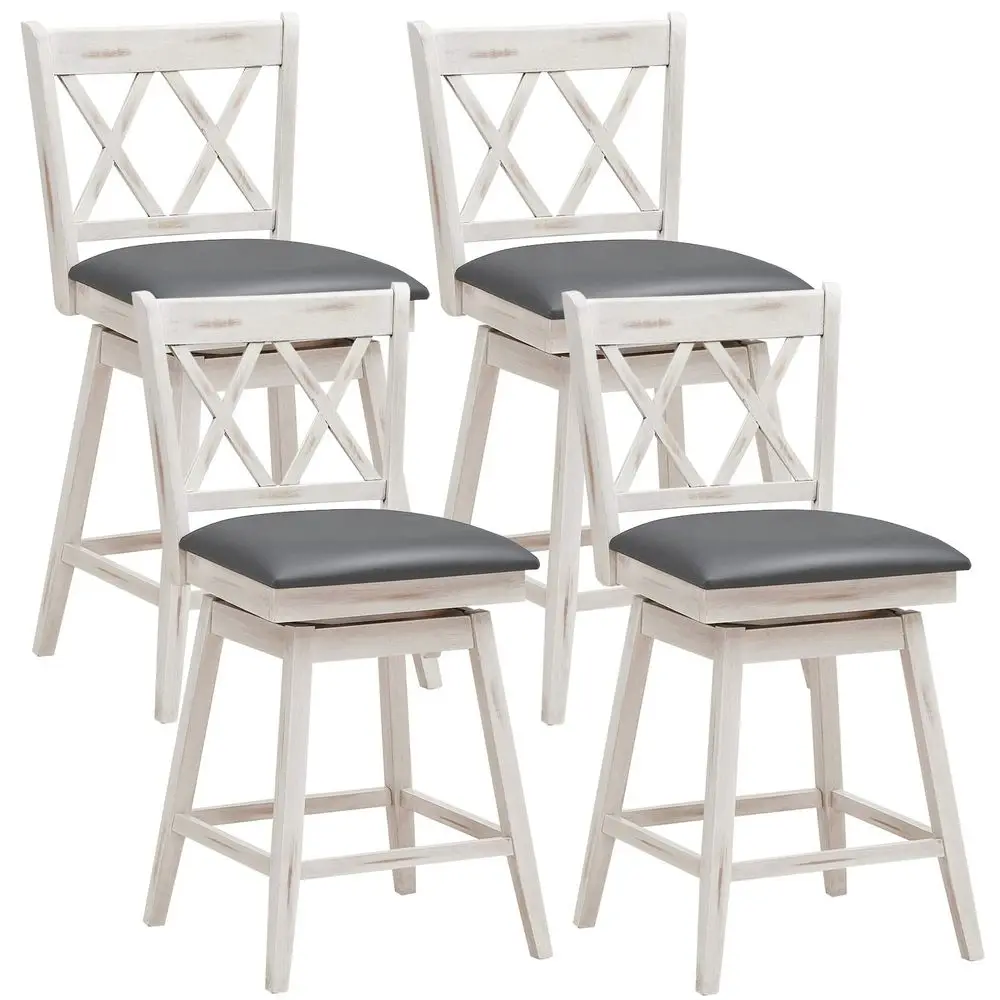Bar Stool Set of 4, 360 Swivel Counter Height 25inch Bar Stool with Foot Rest Upholstered Cushion amp Ergonomic Backrest, Sturd
Bar Stool Set of 4, 360 Swivel Counter Height 25inch Bar Stool with Foot Rest Upholstered Cushion amp Ergonomic Backrest, Sturd