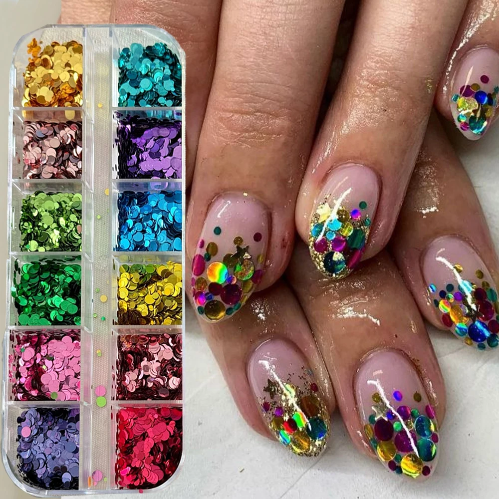 12Grids Colorful Circular Sequin Nail Glitter Charms 3D Mixed Polka Dot Flakes Nail Decorations for DIY Spliced Flower Nail Deco
12Grids Colorful Circular Sequin Nail Glitter Charms 3D Mixed Polka Dot Flakes Nail Decorations for DIY Spliced Flower Nail Deco