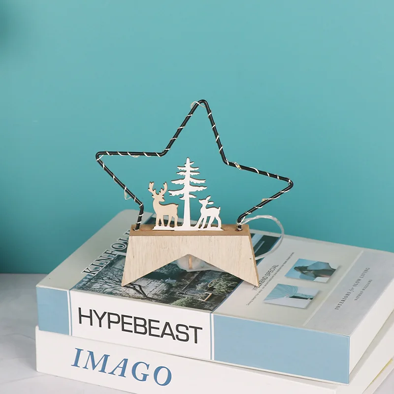 Рождественский орнамент Полая пентаграмма Сращивание Деревянный кулон Рождественское украшение со светом
Рождественский орнамент Полая пентаграмма Сращивание Деревянный кулон Рождественское украшение со светом