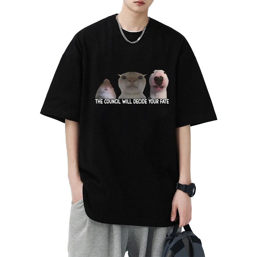 2025 New in Funny Cat Meme Graphic T Shirt Men Women harajuku Oversized Tops Summer Unisex 100% Cotton short sleeve T-shirts
2025 New in Funny Cat Meme Graphic T Shirt Men Women harajuku Oversized Tops Summer Unisex 100% Cotton short sleeve T-shirts