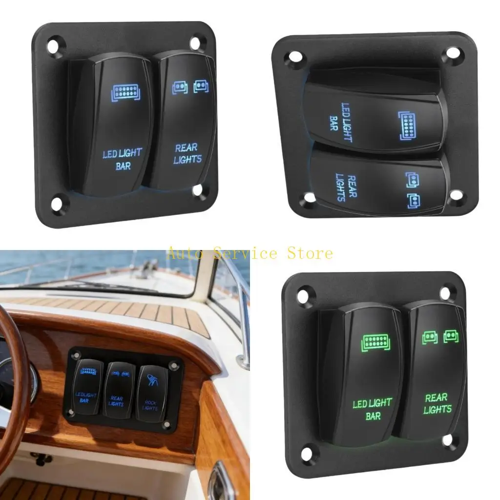 462A Heavy Duty Rocker Switches Control Modules For RVs Yacht Truck 2/3 Independent Channel Toggle Switches With Backlit