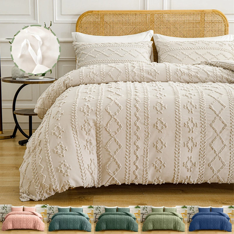 Plucked Duvet Cover Bohemian Style Soft Microfiber Bedding Three Piece Set Suitable for All Seasons Including 1 or 2 Pillowcases
Plucked Duvet Cover Bohemian Style Soft Microfiber Bedding Three Piece Set Suitable for All Seasons Including 1 or 2 Pillowcases
