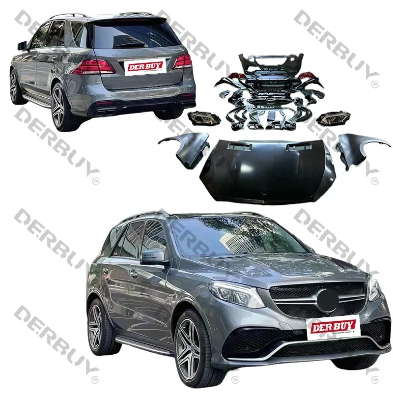 Auto modification for Mer cedes benz ML W166 2016 with bumper headlamp grille facelift to GLE W166 car bodykit
Auto modification for Mer cedes benz ML W166 2016 with bumper headlamp grille facelift to GLE W166 car bodykit