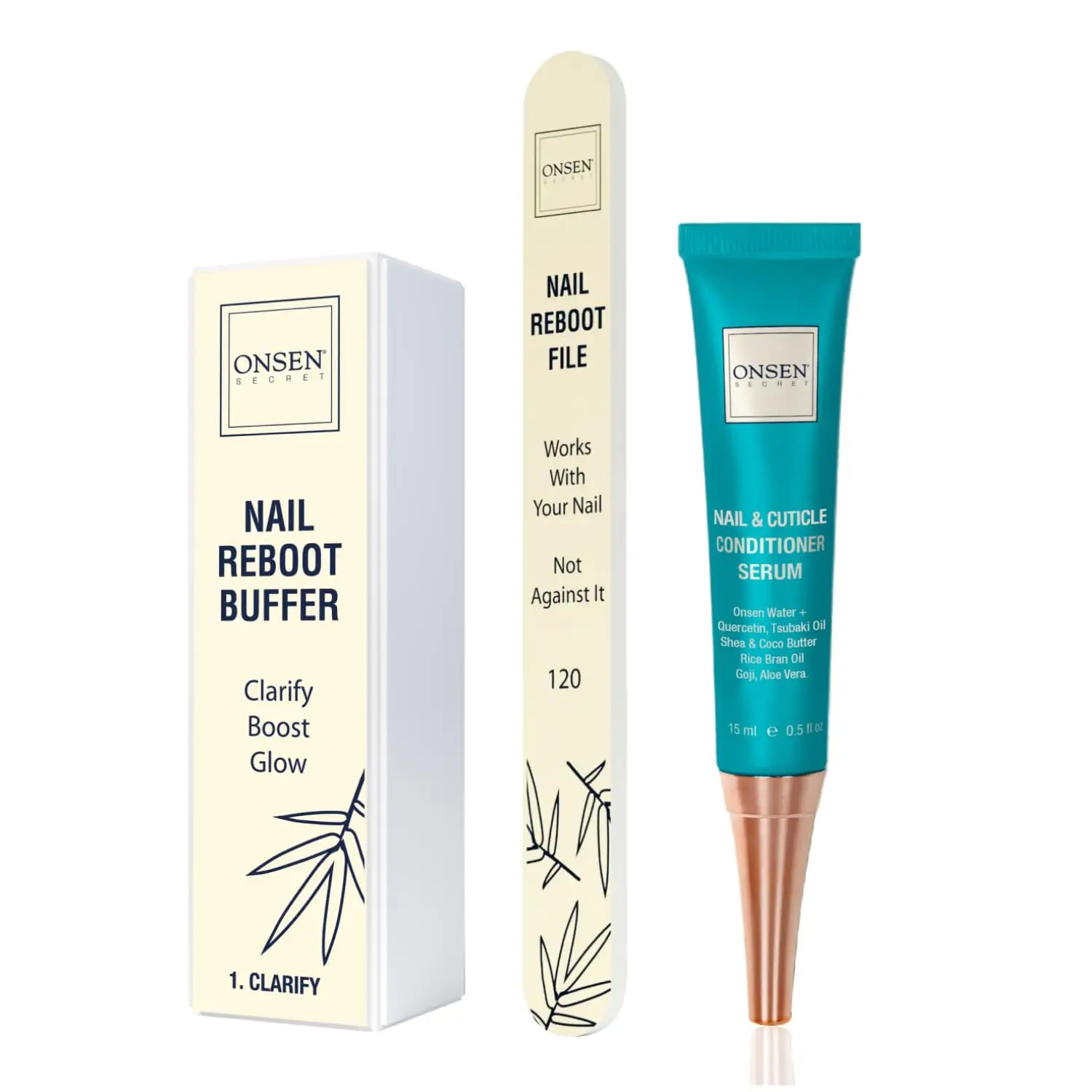 Japanese Onsen Nail File Buffer Kit with Free File, 3-Way Buffer Block, Cuticle Serum & Oil - Optimum Care
Japanese Onsen Nail File Buffer Kit with Free File, 3-Way Buffer Block, Cuticle Serum & Oil - Optimum Care