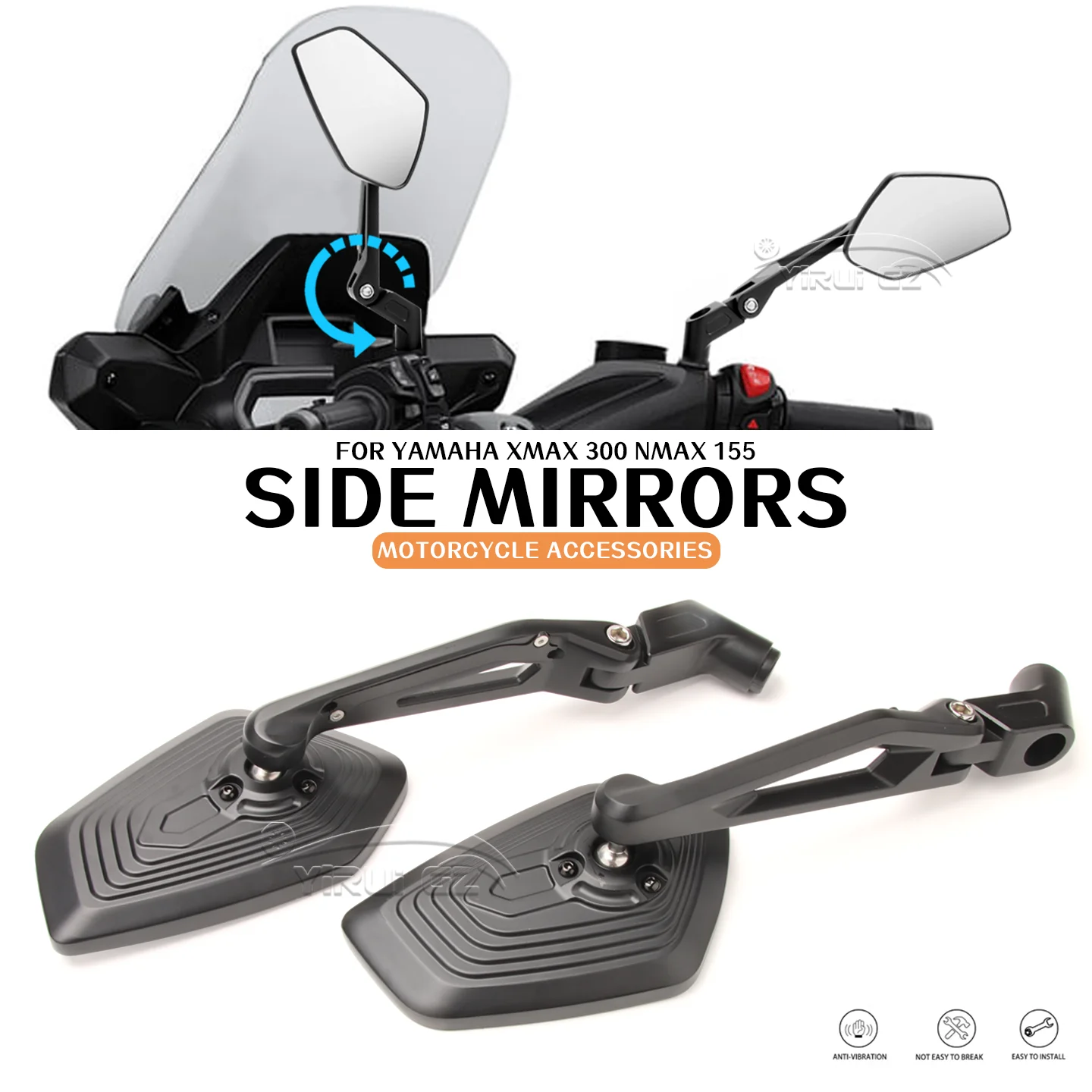 Зеркало заднего вида для мотоцикла YAMAHA XMAX300 NMAX155, алюминиевые регулируемые боковые зеркала заднего вида XMAX300 XMAX300 NMAX155 NMAX155
Зеркало заднего вида для мотоцикла YAMAHA XMAX300 NMAX155, алюминиевые регулируемые боковые зеркала заднего вида XMAX300 XMAX300 NMAX155 NMAX155