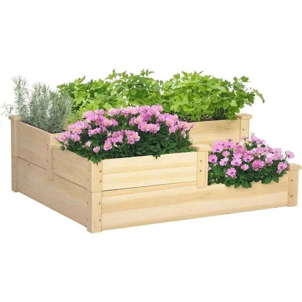 Tier Raised Garden Bed, Outdoor Planter Box, Wooden Garden Box With Open Bottom For Growing Vegetables, Herbs, Flowers, 42.5 X
Tier Raised Garden Bed, Outdoor Planter Box, Wooden Garden Box With Open Bottom For Growing Vegetables, Herbs, Flowers, 42.5 X
