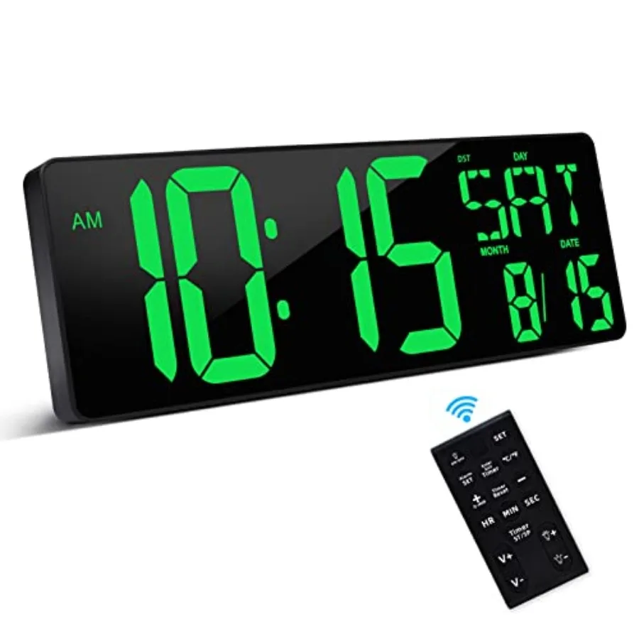 Large Digital Wall Clock with Remote Control, 16.5 Inch LED Display, Count Up and Down Timer, Adjustable Brightness, Plug-in Al
Large Digital Wall Clock with Remote Control, 16.5 Inch LED Display, Count Up and Down Timer, Adjustable Brightness, Plug-in Al