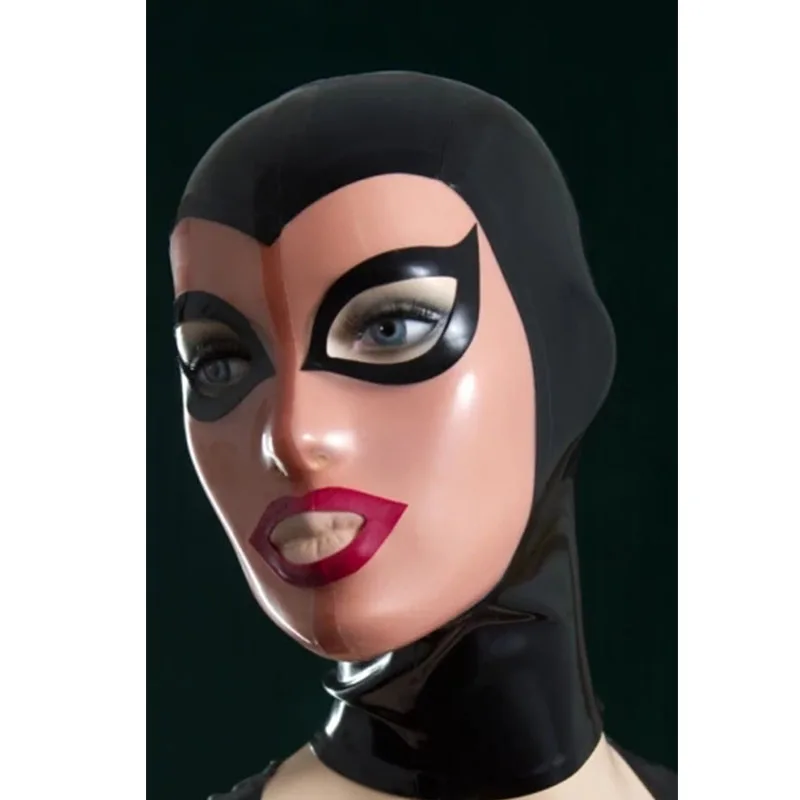New Fashion Black and Skin Latex Hood Fetish Rubber Mask Customize Size Handmade Sexy Mask Open Eyes and Mouth with Back Zip
New Fashion Black and Skin Latex Hood Fetish Rubber Mask Customize Size Handmade Sexy Mask Open Eyes and Mouth with Back Zip