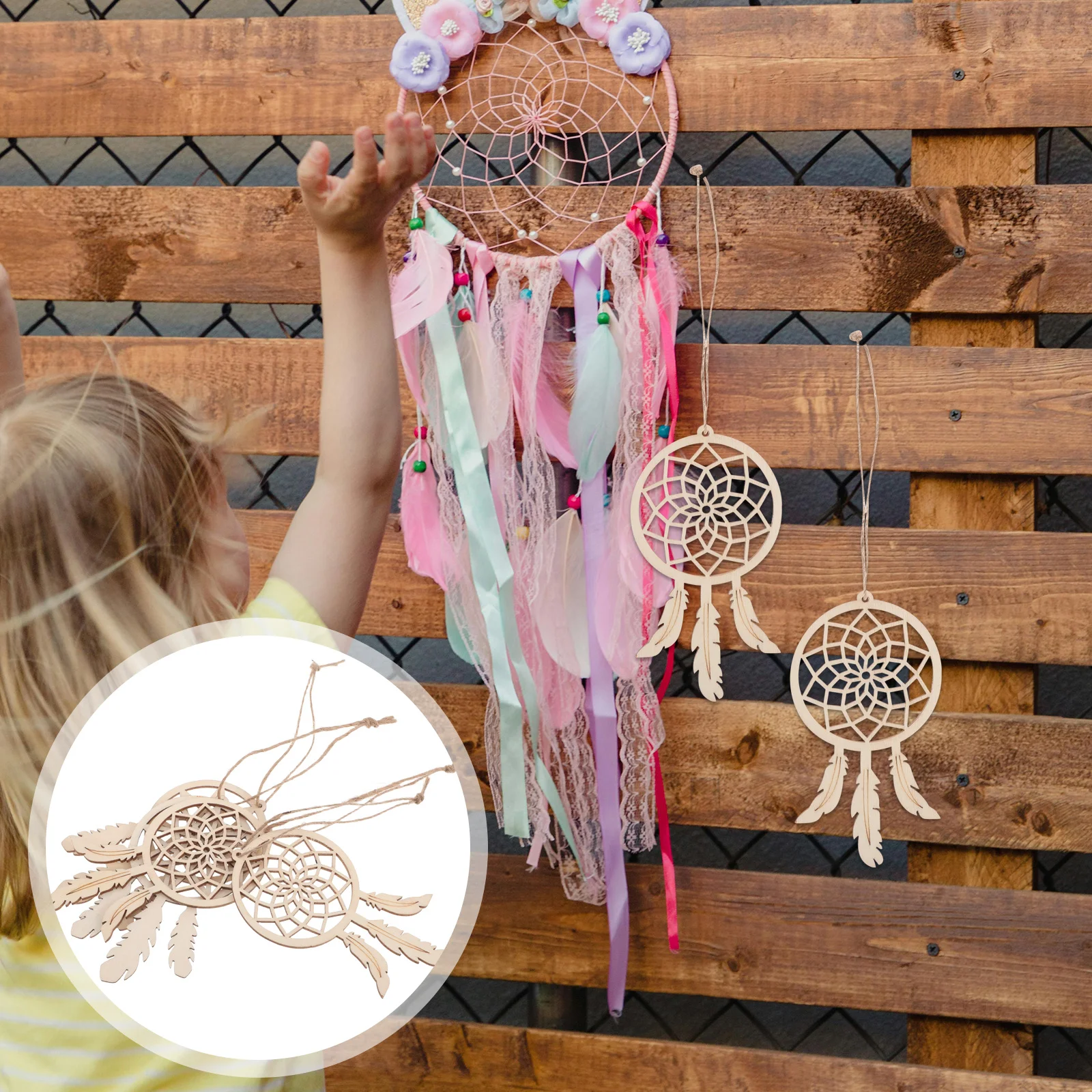 20Pcs Wooden Dreamcatcher Ornaments Boho Style Natural Wood Unfinished DIY Wall Hanging Craft Decoration for Bedroom
20Pcs Wooden Dreamcatcher Ornaments Boho Style Natural Wood Unfinished DIY Wall Hanging Craft Decoration for Bedroom