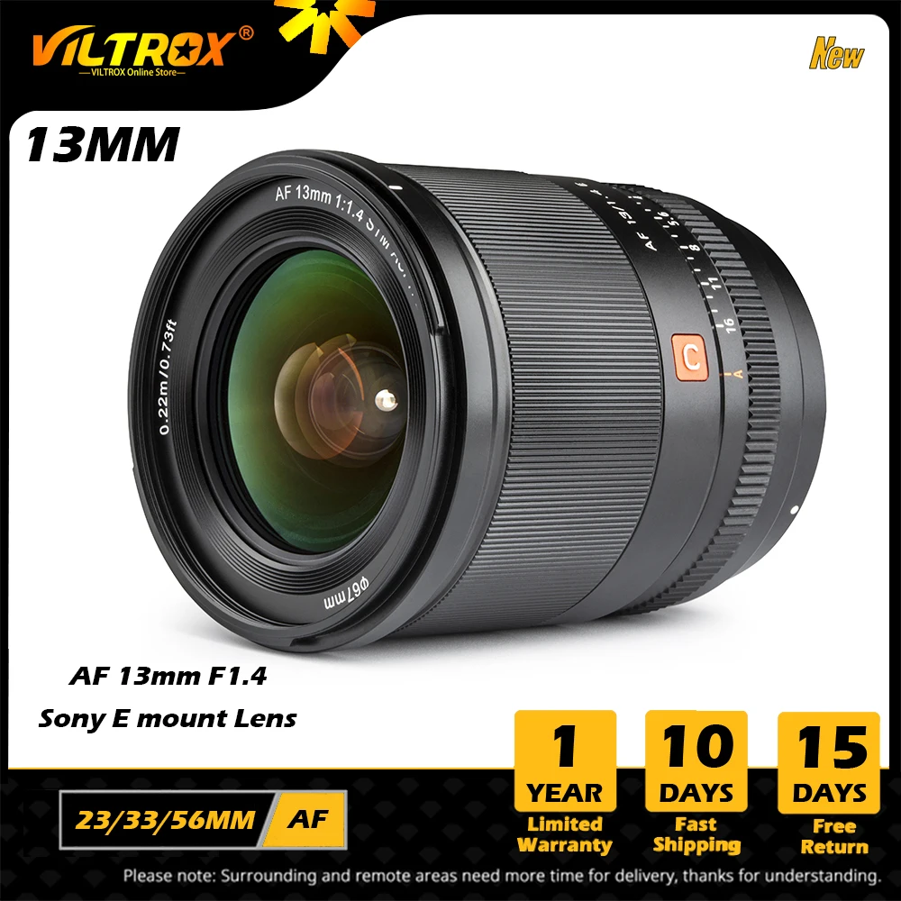 Viltrox 13mm 23mm 33mm 56mm F1.4 for Sony E Auto Focus Ultra Wide Angle Lens APS-C Lens Sony E-mount A6400 A7III A7R Camera Lens
Viltrox 13mm 23mm 33mm 56mm F1.4 for Sony E Auto Focus Ultra Wide Angle Lens APS-C Lens Sony E-mount A6400 A7III A7R Camera Lens