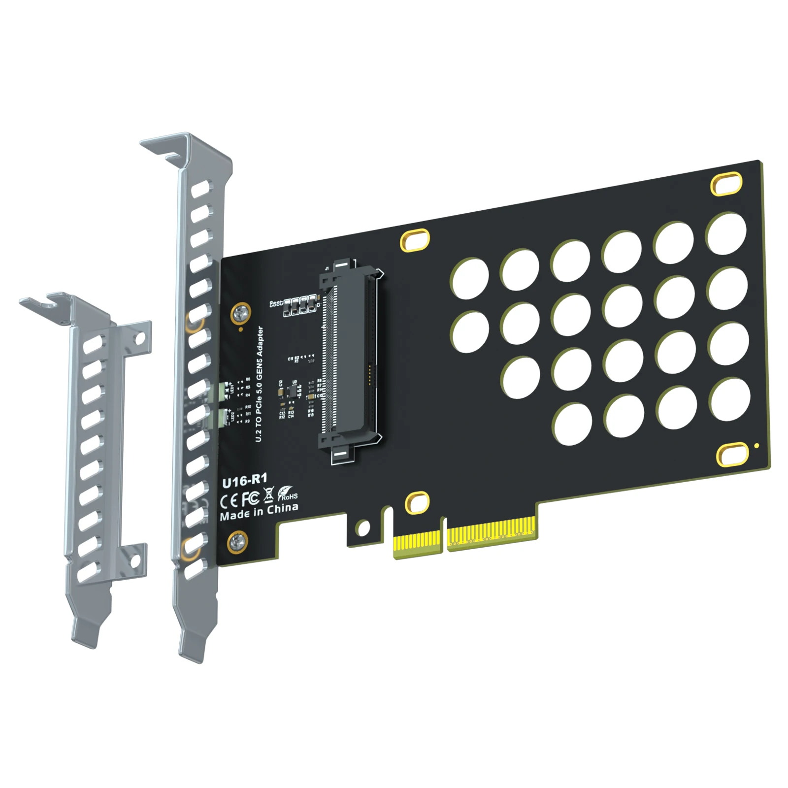 PU15N U.2 to PCIe 5.0 X4 Adapter Card for U.2 NVMe SSD
PU15N U.2 to PCIe 5.0 X4 Adapter Card for U.2 NVMe SSD