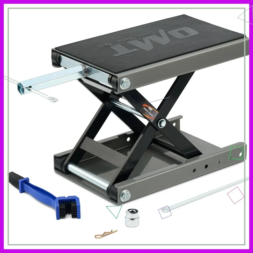 Подъемник-ножницы для мотоциклов грузоподъемностью 1100 фунтов с широкой платформой, Т-образной ручкой, цепной щеткой и ручным подъемником для квадроциклов, мотокроссовых мотоциклов, круизеров, серый
Подъемник-ножницы для мотоциклов грузоподъемностью 1100 фунтов с широкой платформой, Т-образной ручкой, цепной щеткой и ручным подъемником для квадроциклов, мотокроссовых мотоциклов, круизеров, серый