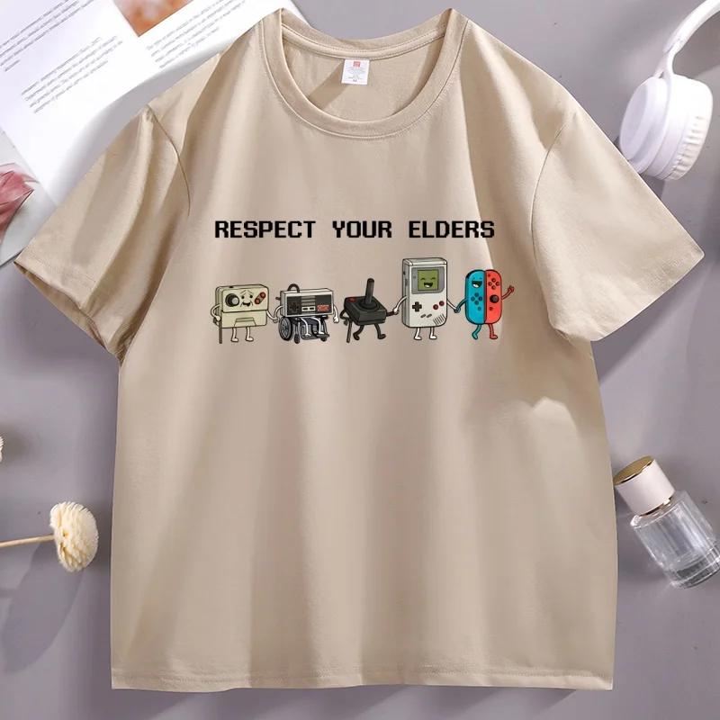 Vintage Respect Your Elders T Shirt Old Controller T-Shirt Retro Funny Grandpa Gamer Tshirt Gaming Tees O-neck Loose Clothes
Vintage Respect Your Elders T Shirt Old Controller T-Shirt Retro Funny Grandpa Gamer Tshirt Gaming Tees O-neck Loose Clothes