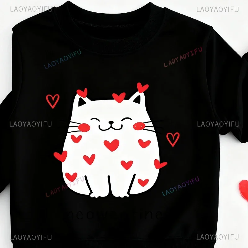 Cute Cat Valentine Sweatshirt Women Clothing of Cats Sports Wear Animal Patterns Round-neck Pullover Women's Cozy Sweatshirt
Cute Cat Valentine Sweatshirt Women Clothing of Cats Sports Wear Animal Patterns Round-neck Pullover Women's Cozy Sweatshirt