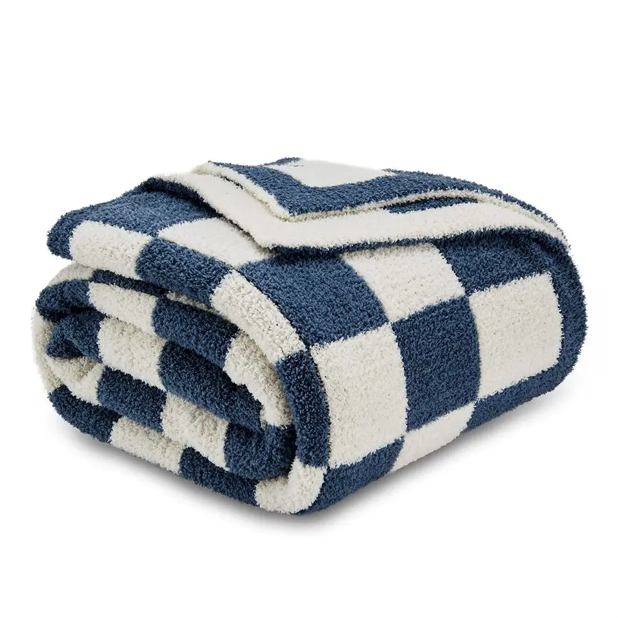 Super Soft Fullfy Microfiber Reversible Knitted Blankets, Warm Cozy Fuzzy Plush Throw, Dusty Blue and White Checkered Throw Blan
Super Soft Fullfy Microfiber Reversible Knitted Blankets, Warm Cozy Fuzzy Plush Throw, Dusty Blue and White Checkered Throw Blan