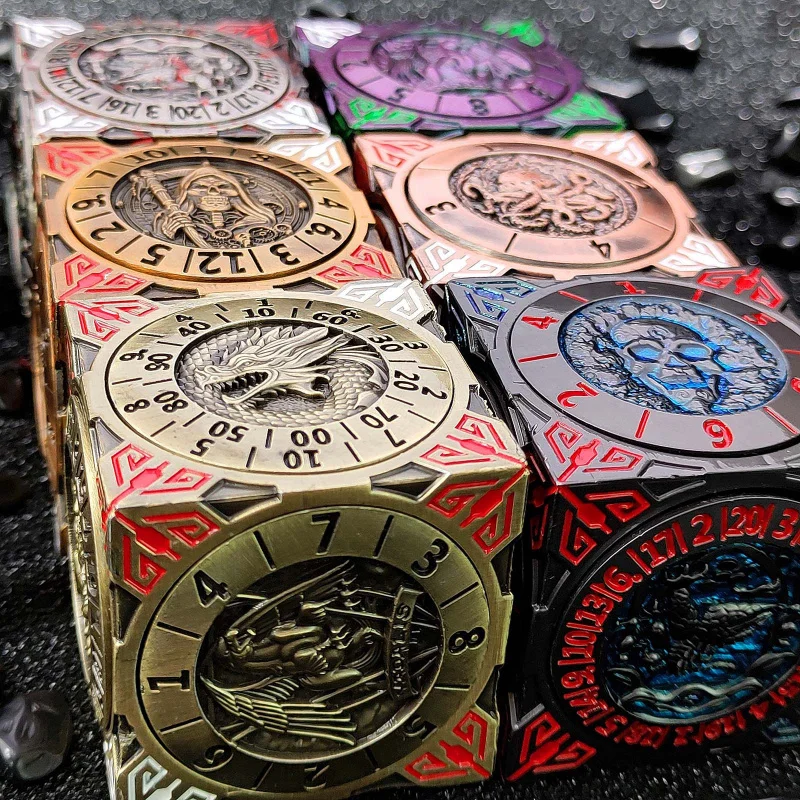 7-in-1 Metal Rotating Dice Cube, Unique DND Spinner with 3D Dragon Relief, Polyhedral Six-Sided Dice for Dungeons Dragons RPG
7-in-1 Metal Rotating Dice Cube, Unique DND Spinner with 3D Dragon Relief, Polyhedral Six-Sided Dice for Dungeons Dragons RPG