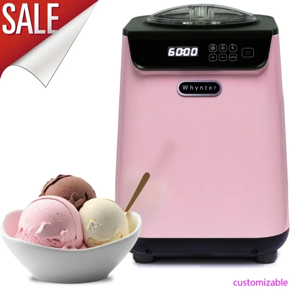 Sale-Ice Cream Maker Machine Automatic 1.28 Qt Upright With Built-In Compressor, LCD Digital Display & Timer, No Pre-Freezing, I