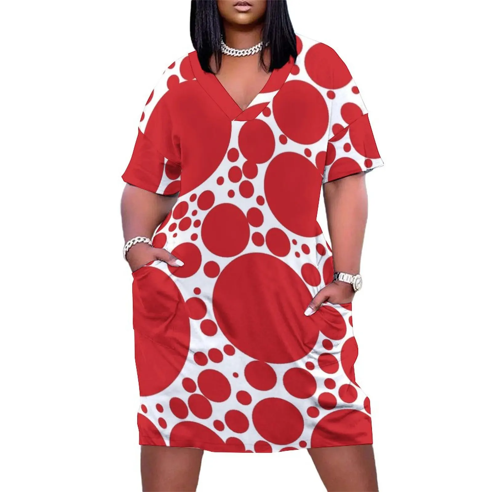 Red Dots Pattern Loose Pocket Dress chic and elegant evening dress Women dresses summer
Red Dots Pattern Loose Pocket Dress chic and elegant evening dress Women dresses summer
