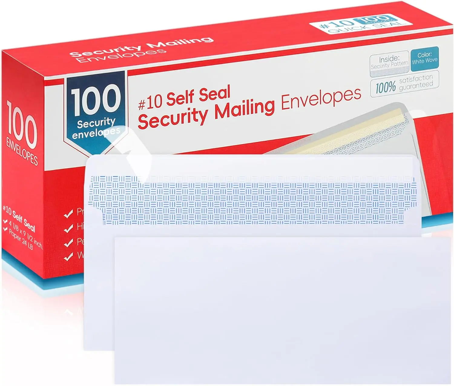 #10 Letter Size Mailing Envelopes 100 Pack Self Seal Windowless Security Envelopes 4-1/8 x 9-1/2 Inch White 24LB Paper for
#10 Letter Size Mailing Envelopes 100 Pack Self Seal Windowless Security Envelopes 4-1/8 x 9-1/2 Inch White 24LB Paper for