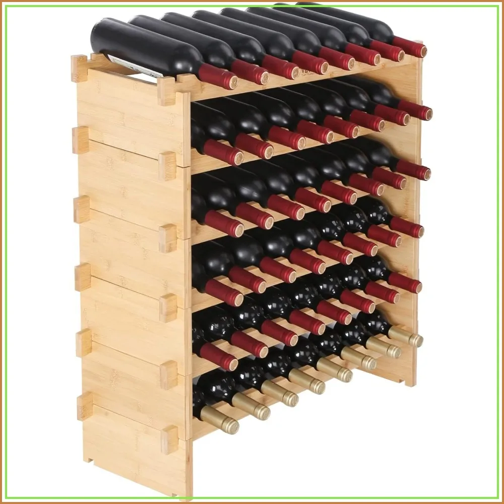 48-Bottle Stackable Wine Rack, Solid Bamboo, Freestanding Display Shelf for Kitchen, Dining Room, Cellar, Natural
48-Bottle Stackable Wine Rack, Solid Bamboo, Freestanding Display Shelf for Kitchen, Dining Room, Cellar, Natural