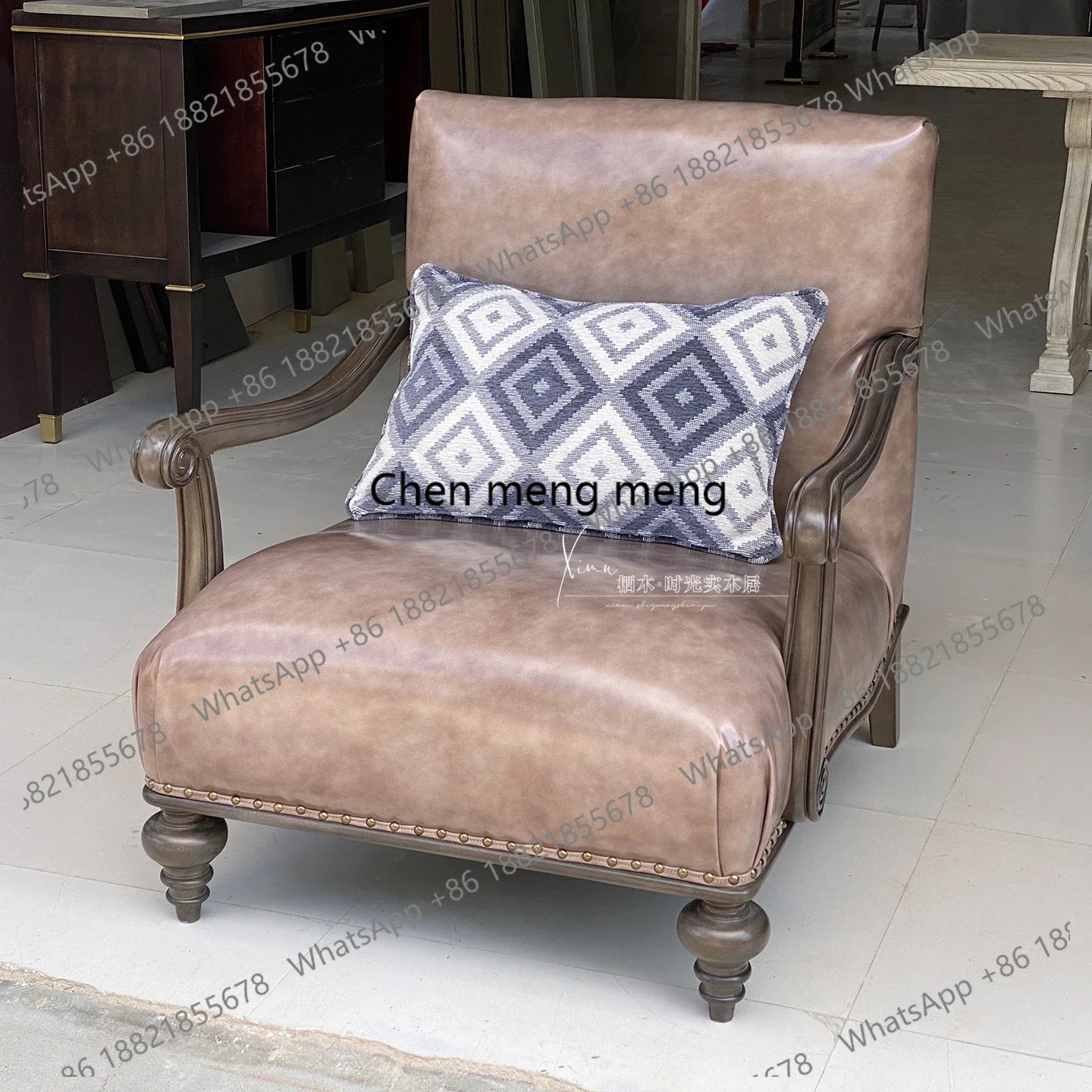 ZJAmerican solid wood sofa chair Living room single sofa chair Balcony retro home leisure chair
ZJAmerican solid wood sofa chair Living room single sofa chair Balcony retro home leisure chair