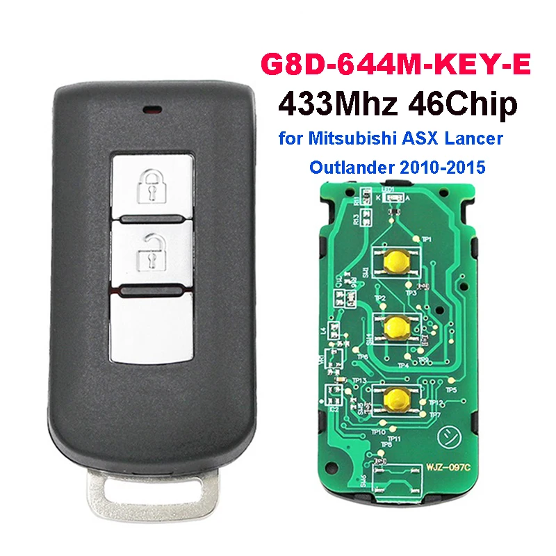CN011001 Aftermarket 2 Button Smart key For Mitsubishi ASX Lancer Outlander 2010-2015 With 433Mhz PCF7952A 46Chip G8D-644M-KEY-E
CN011001 Aftermarket 2 Button Smart key For Mitsubishi ASX Lancer Outlander 2010-2015 With 433Mhz PCF7952A 46Chip G8D-644M-KEY-E