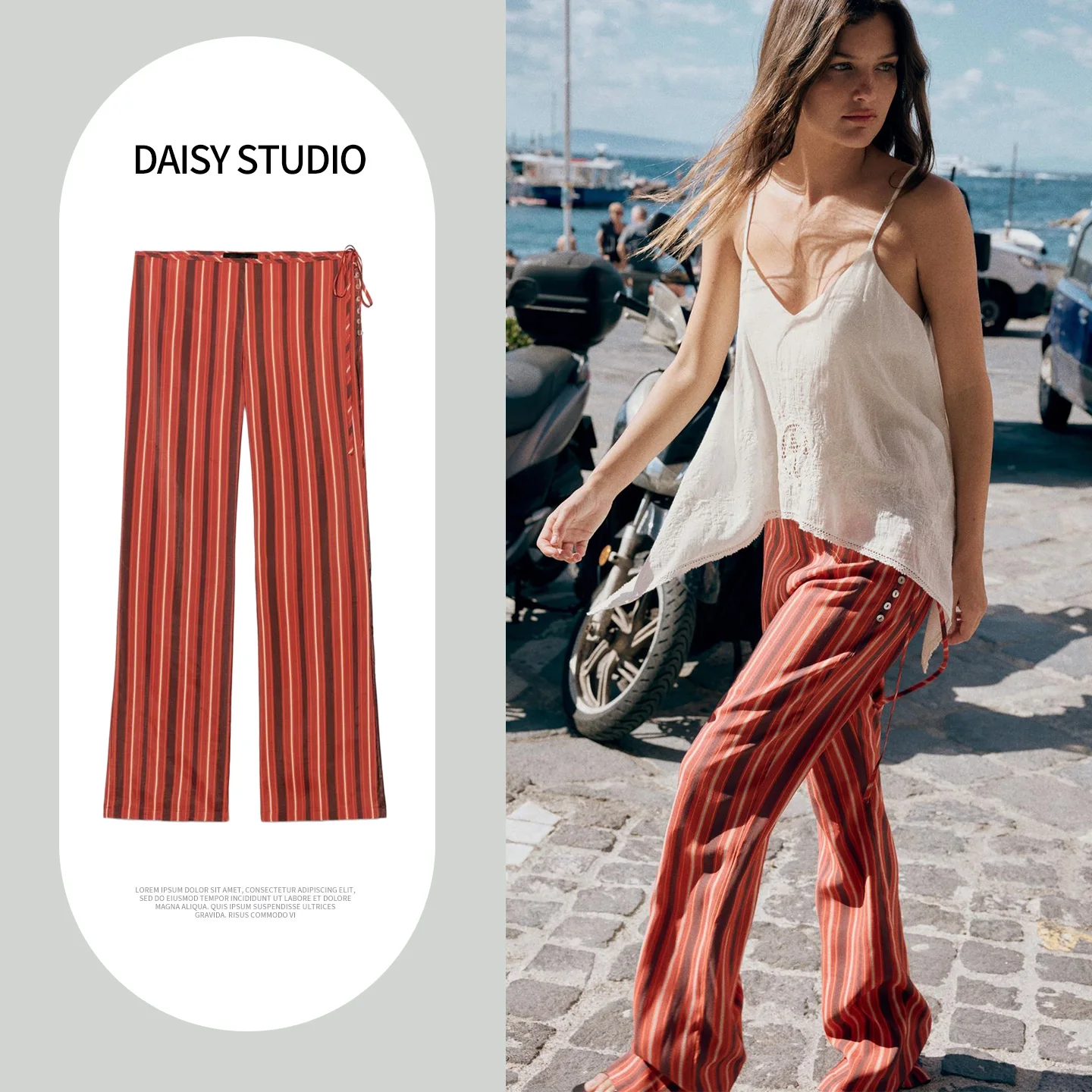New Summer Women's Casual Style Long Wide Leg Striped Straight Pants Drapey Natural Waist Polyester Fiber Commute Style
New Summer Women's Casual Style Long Wide Leg Striped Straight Pants Drapey Natural Waist Polyester Fiber Commute Style