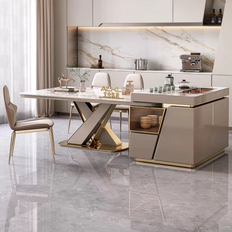 Luxury Modern Sintered Stone Dining Table Italian Glossy Marble Top with Gold Base for Small Home Kitchen & Dining Room
Luxury Modern Sintered Stone Dining Table Italian Glossy Marble Top with Gold Base for Small Home Kitchen & Dining Room