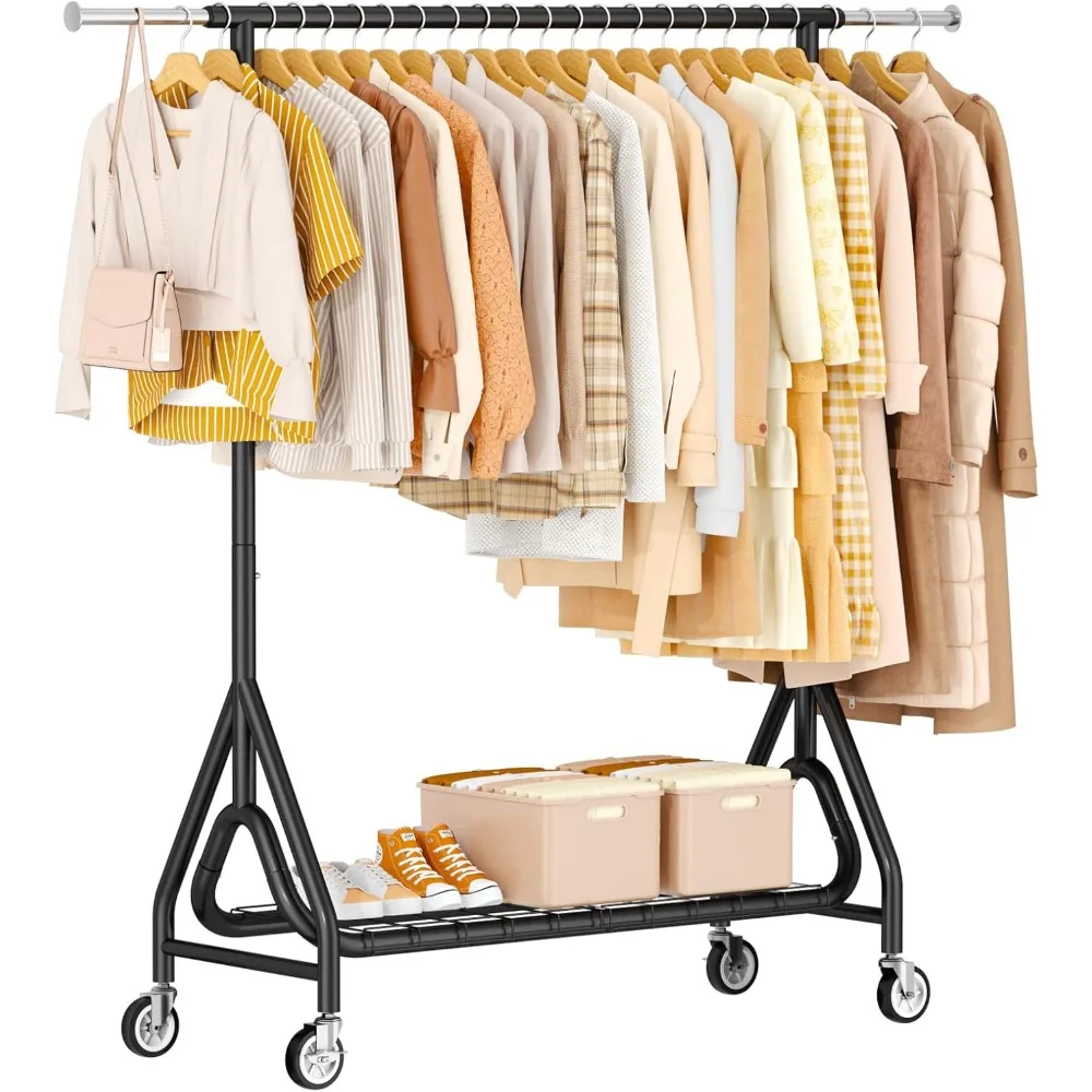 Heavy Duty Clothes Rack, Metal Clothing Rack Load 420 LBS, Rolling Clothes Rack for Hanging Clothes with Lockable Wheels
Heavy Duty Clothes Rack, Metal Clothing Rack Load 420 LBS, Rolling Clothes Rack for Hanging Clothes with Lockable Wheels