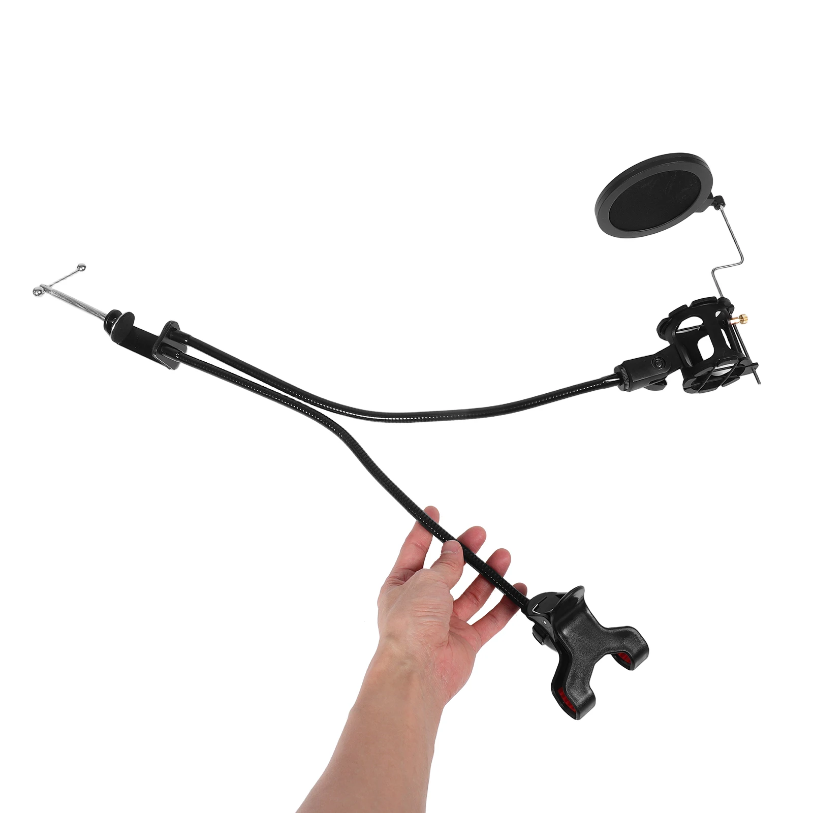 Gooseneck Mic Stand Pop Filter Live Streaming Black Plastic Phone Holder Adjustable Angle Desktop Bracket
Gooseneck Mic Stand Pop Filter Live Streaming Black Plastic Phone Holder Adjustable Angle Desktop Bracket